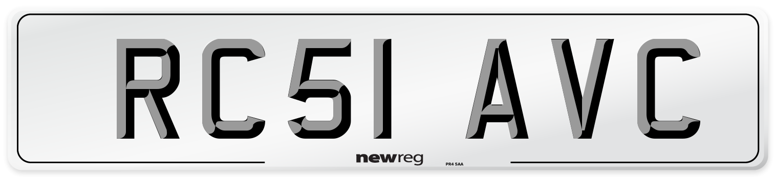 RC51 AVC Number Plate from New Reg